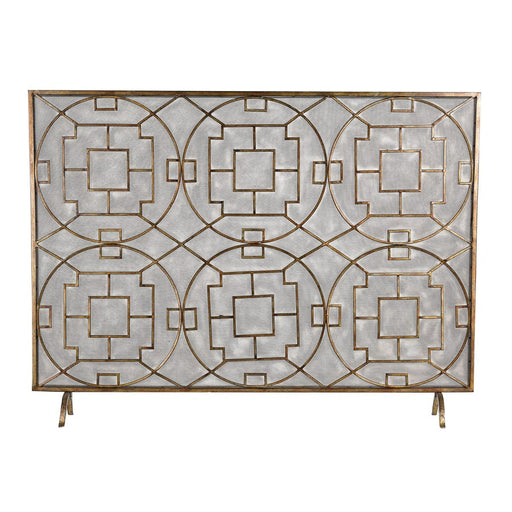 Atlas Lighting Geometric Firescreen, Antique Bronze