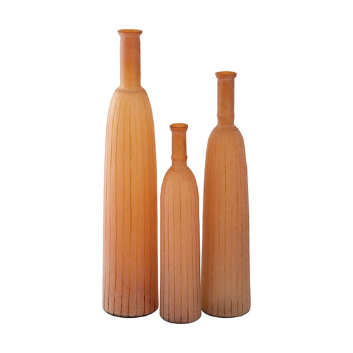 Atlas Lighting Georgia Vase, Set of 3, Frosted Orange