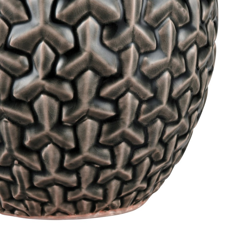 Atlas Lighting Gibbs Large Vase | Gray Earthenware | Living Room & Entryway Decor | 14.5in H | Model AC11333-02