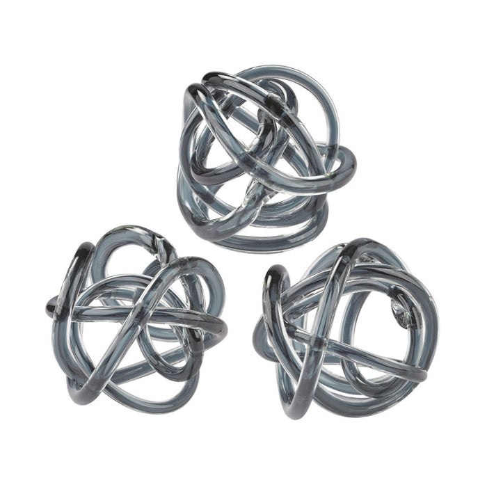 Atlas Lighting Glass Knot, Set of 3, Gray Gray