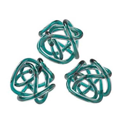 Atlas Lighting Glass Knot, Set of 3, Aqua Aqua