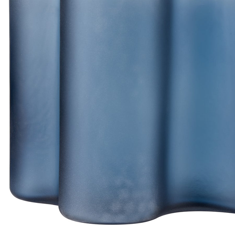 Atlas Lighting Glennon Large Vase | Navy Matte Glass Sculptural Decor | Living Room & Entryway Accent | 12 x 6 x 8 in | Model AC11342-03