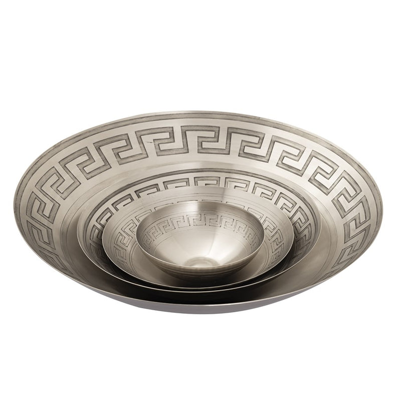 Atlas Lighting Greek Key Centerpiece Bowl, Nickel