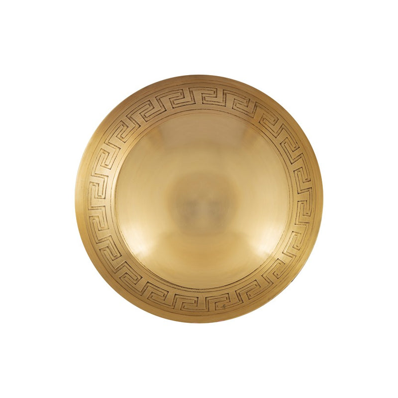 Atlas Lighting Greek Key Set of 3 Antique Brass Metal Bowls | Transitional Geometric Decor | Entryway & Dining Room Accent | Model AC11348-01S