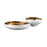 Atlas Lighting Greer Bowl, Low White/Gold Glazed