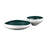 Atlas Lighting Greer Bowl, Low White/Turquoise Glazed