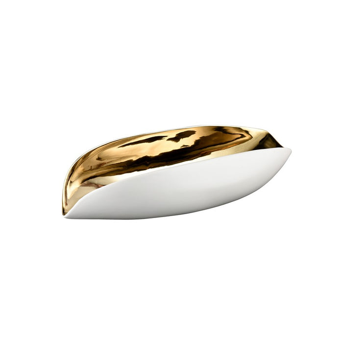 Atlas Lighting Greer Vessel, White/Gold Glazed