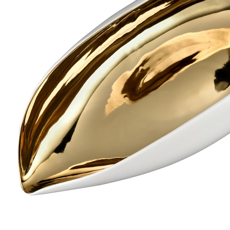 Atlas Lighting Greer Vessel, White/Gold Glazed