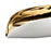 Atlas Lighting Greer Vessel, White/Gold Glazed