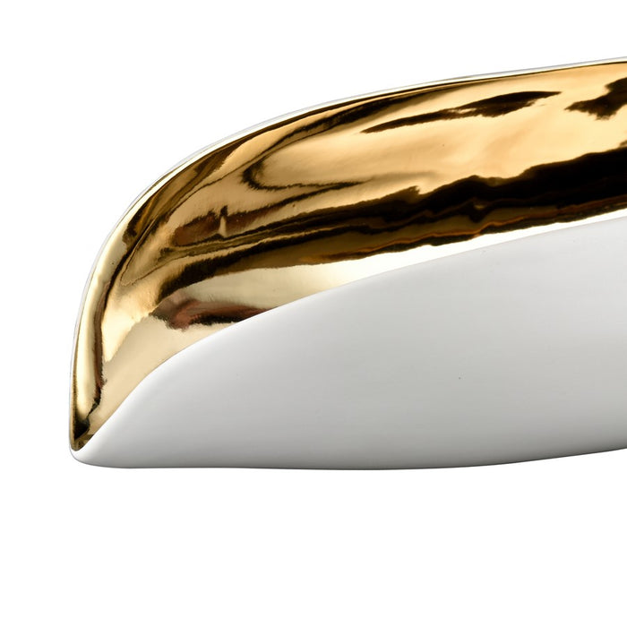 Atlas Lighting Greer Vessel, White/Gold Glazed