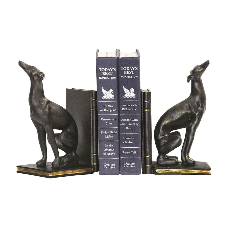 Atlas Lighting Greyhound Bookend/Set of 2, Black