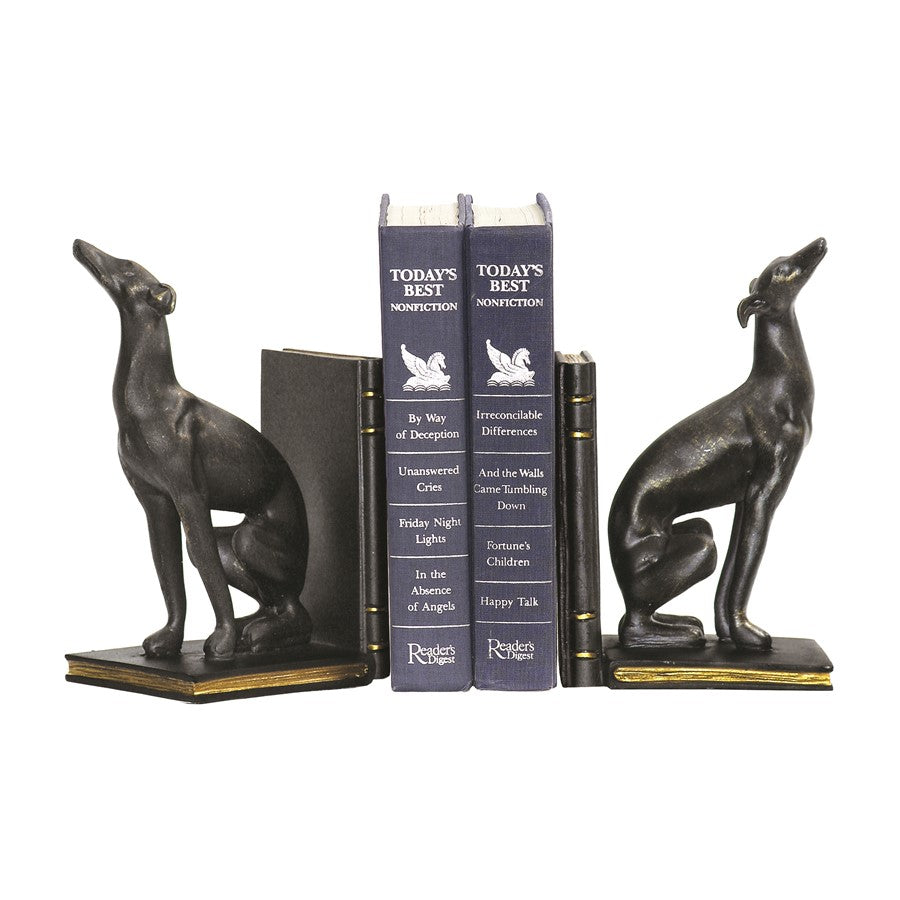 Atlas Lighting Greyhound Bookend/Set of 2, Black