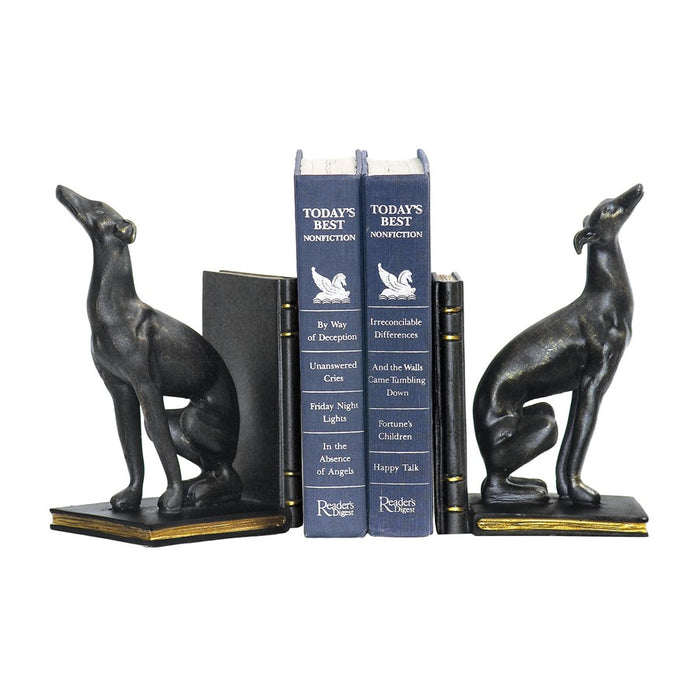 Atlas Lighting Greyhound Bookend/Set of 2, Black