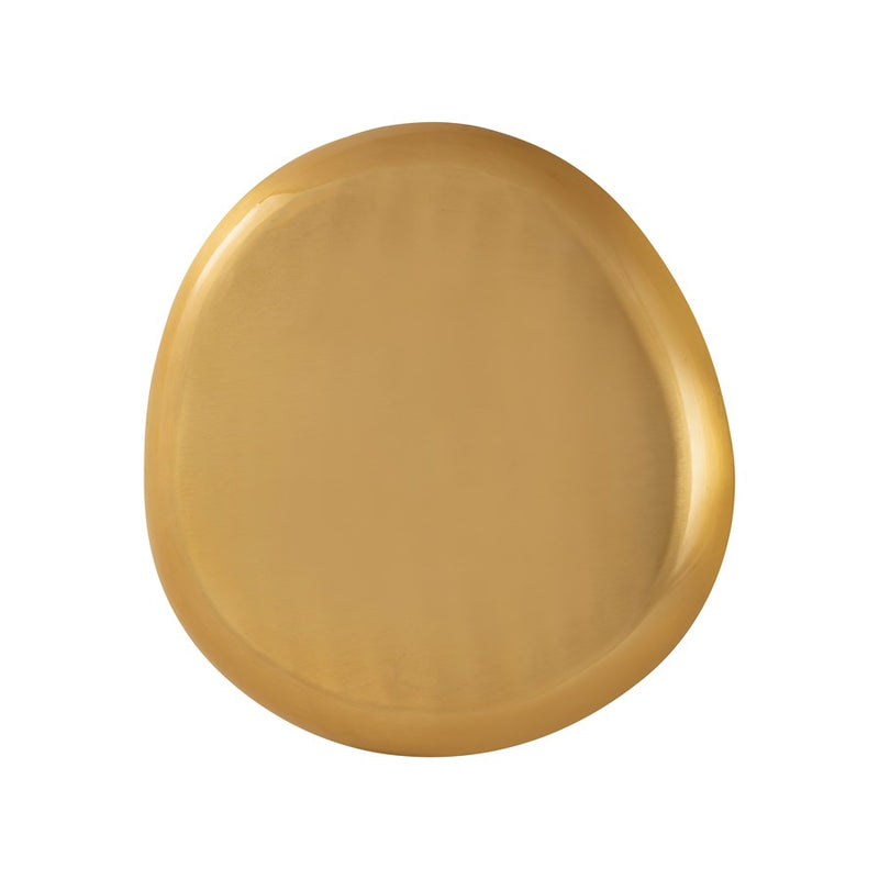 Atlas Lighting Haley Tray Set of 3 | Satin Brass Metal with White Enamel | Coffee Table & Entryway Organizer | 14 x 13.25 x 1 in | Model AC11357-01S