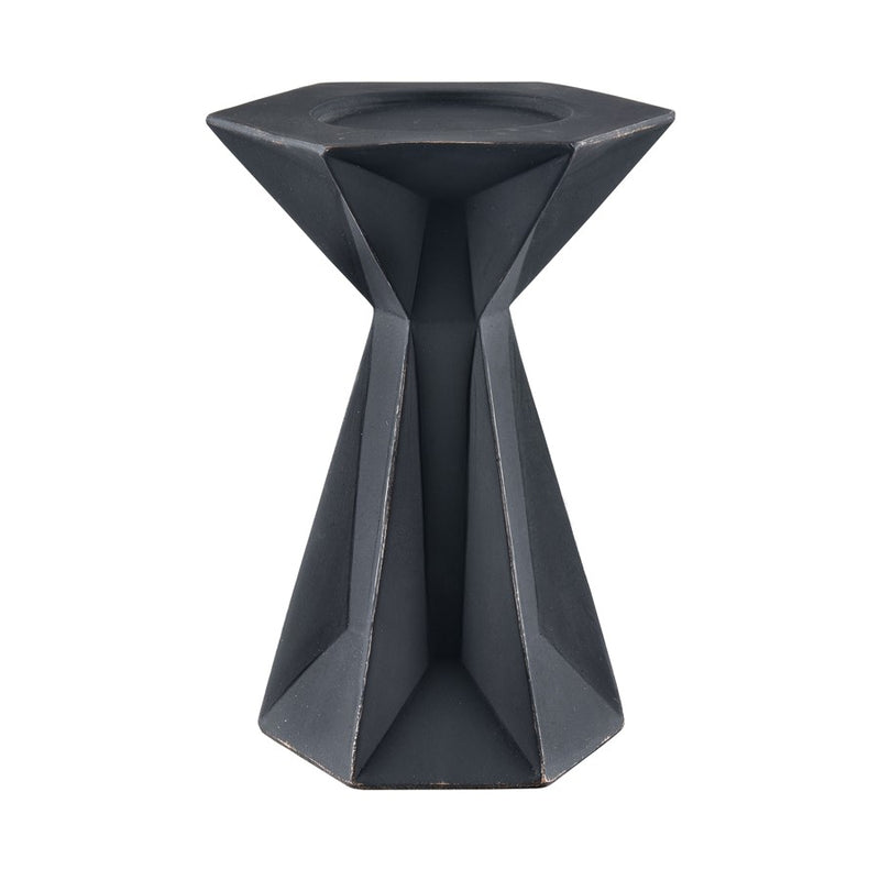 Atlas Lighting Harper Candleholder Set of 2 | Modern Black Composite | Living Room & Mantel Decor | 6 x 5 x 8 in | Model AC11370-01S