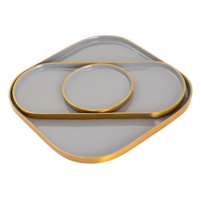 Atlas Lighting Harward Tray, Set of 3, Gray Enamel