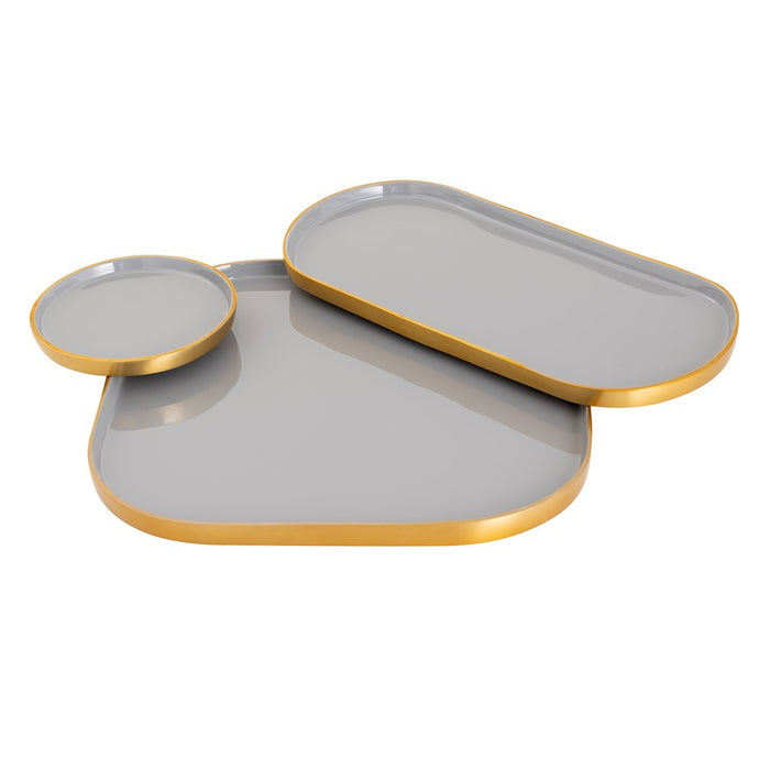 Atlas Lighting Harward Tray, Set of 3, Gray Enamel