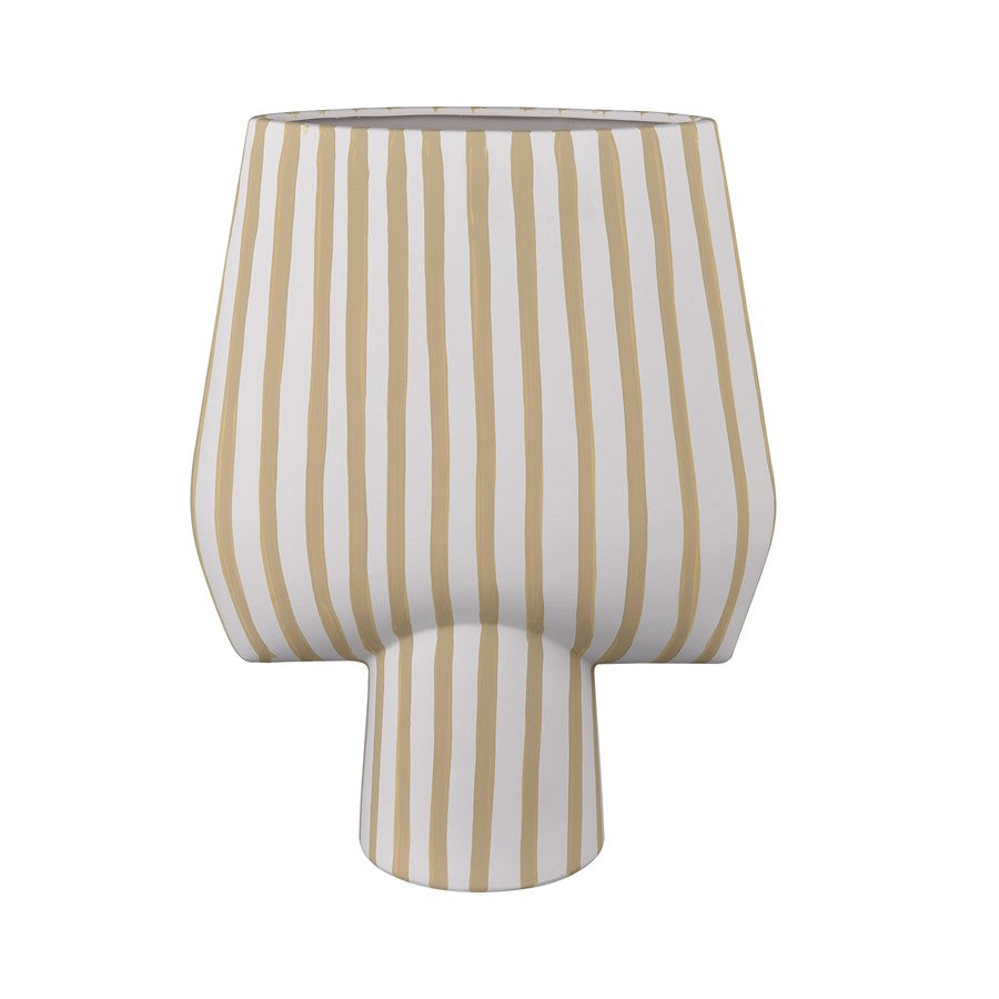 Atlas Lighting Hawking Striped Extra Large Vase, White