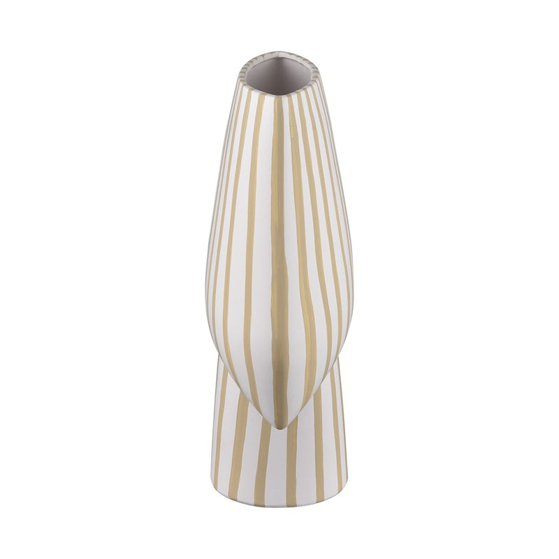 Atlas Lighting Hawking Striped Extra Large Vase, White