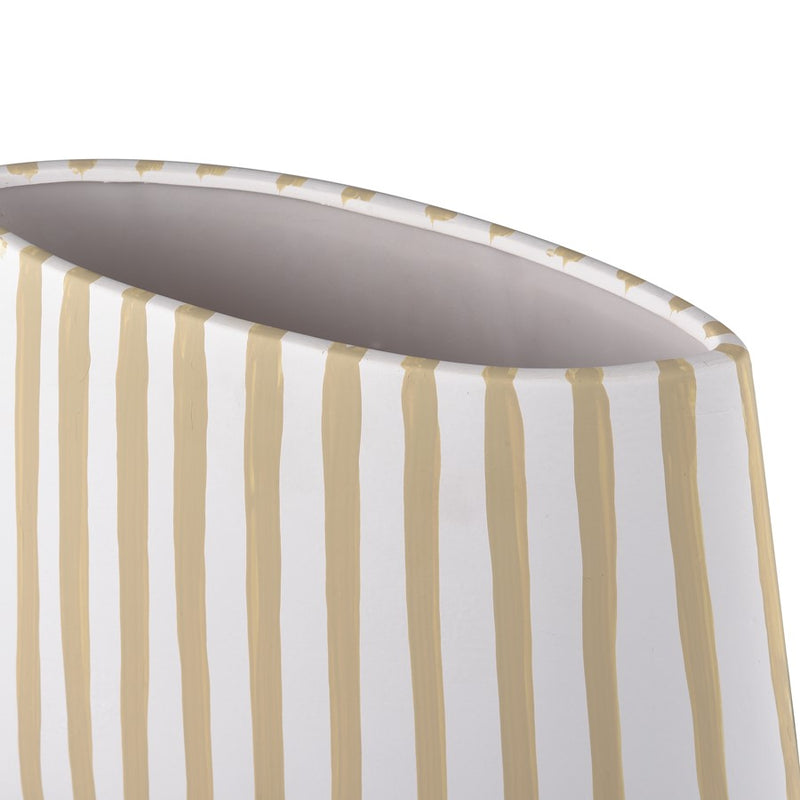 Atlas Lighting Hawking Striped Extra Large Vase, White