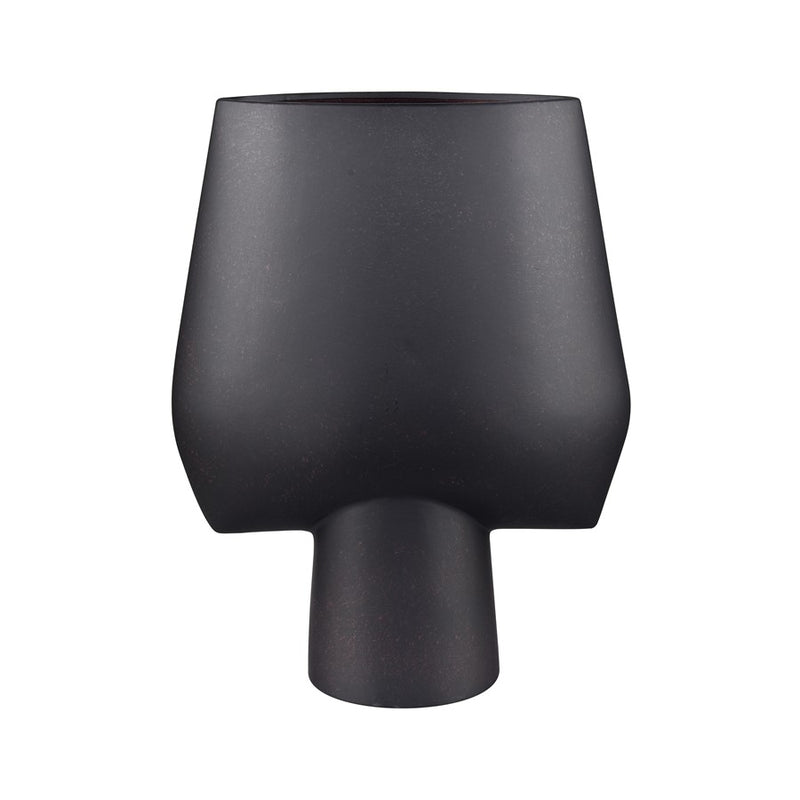 Atlas Lighting Hawking Extra Large Vase | Matte Black Earthenware | Living Room & Entryway Floor Decor | 13.5 x 6.25 x 17 in | Model AC11374-02