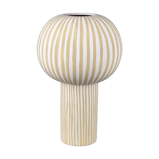 Atlas Lighting Hawking Striped Large Vase, White