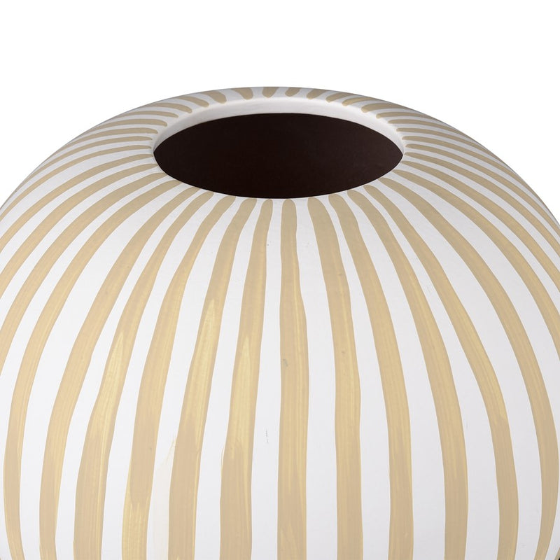 Atlas Lighting Hawking Striped Large Vase, White