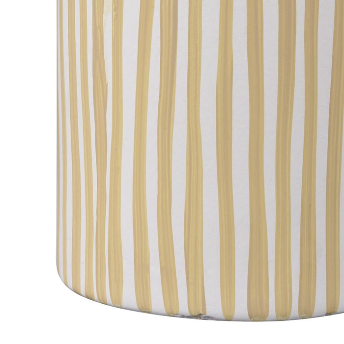 Atlas Lighting Hawking Striped Large Vase, White