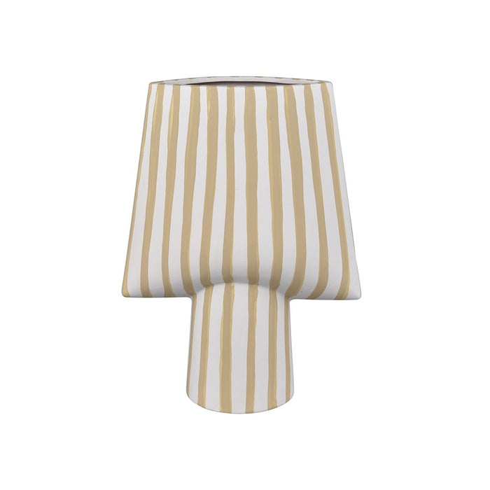Atlas Lighting Hawking Striped Small Vase, White