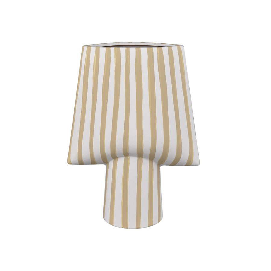 Atlas Lighting Hawking Striped Small Vase, White