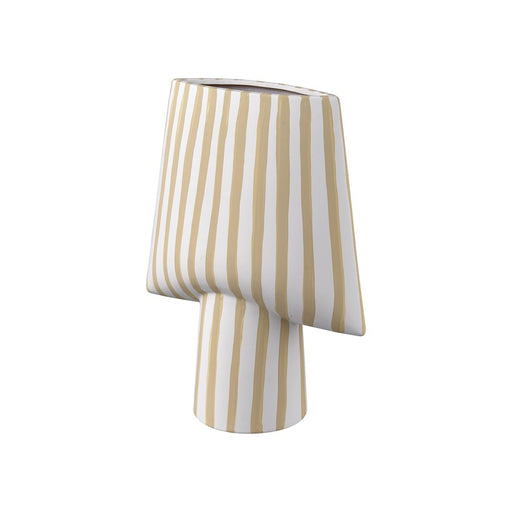 Atlas Lighting Hawking Striped Small Vase, White