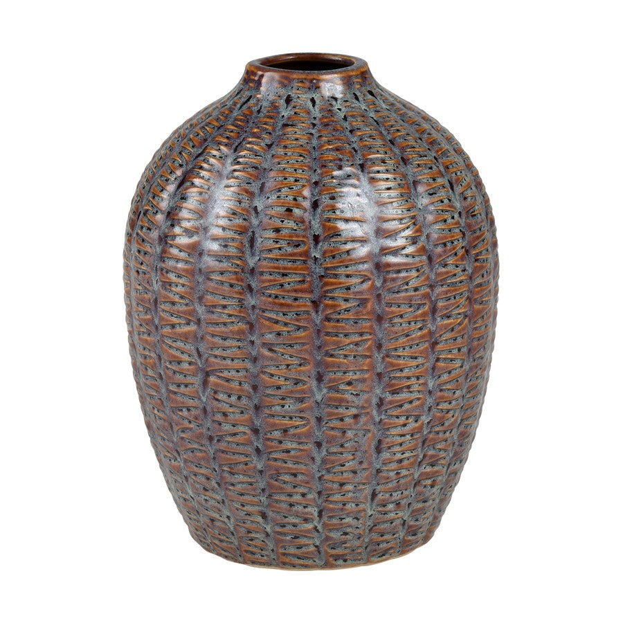 Atlas Lighting Hawley Small Vase, Brown Reactive