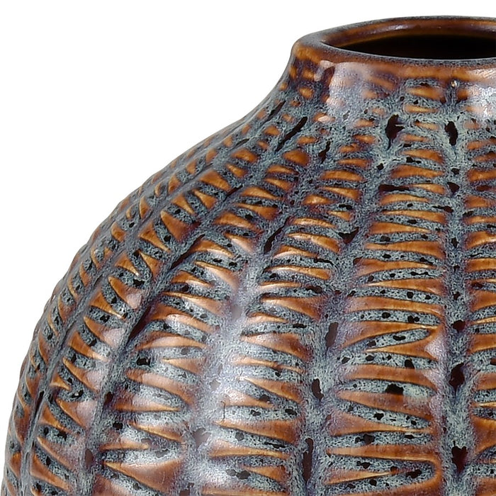 Atlas Lighting Hawley Small Vase, Brown Reactive