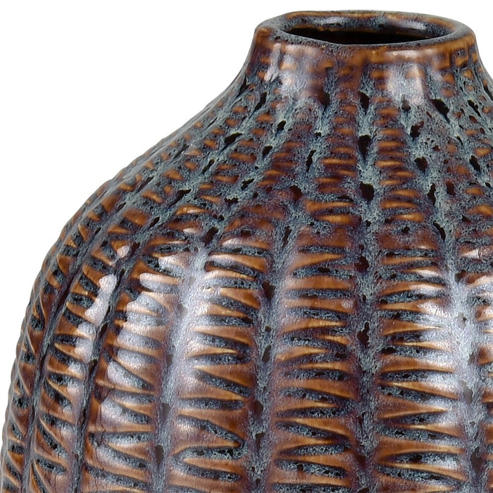 Atlas Lighting Hawley Large Vase, Brown Reactive
