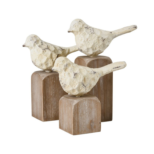Atlas Lighting Higgins Bird Object, Set of 3, Aged Cream