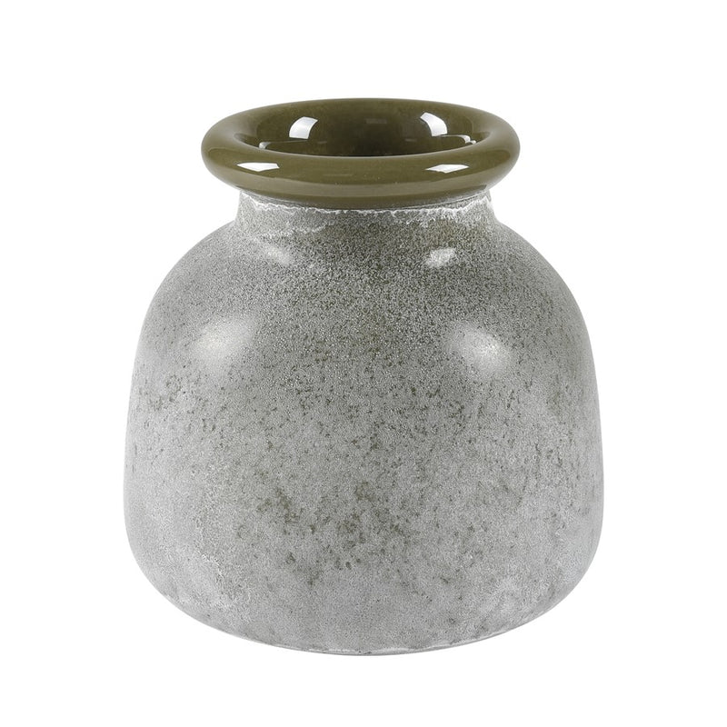 Atlas Lighting Hollum Small Vase | Frosted Green Glass | Farmhouse & Organic Decor | 9 x 9 x 8.5 in | Model AC11388-01