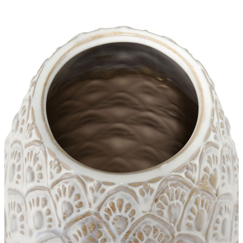 Atlas Lighting Hollywell Large Vase | White Earthenware | Farmhouse & Coastal Decor | 8 x 8 x 18 in | Model AC11390-02