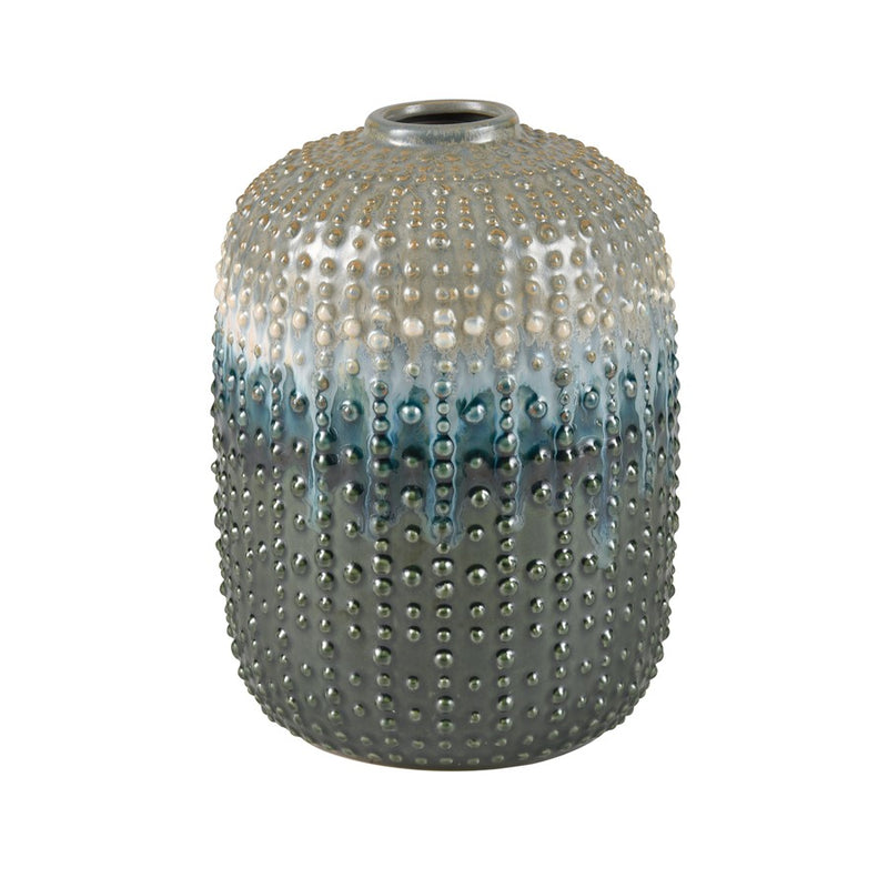 Atlas Lighting Jaffe Large Vase | Green Reactive Earthenware | Living Room & Entryway Decor | 7.25 x 7.25 x 9.75 in | Model AC11400-02