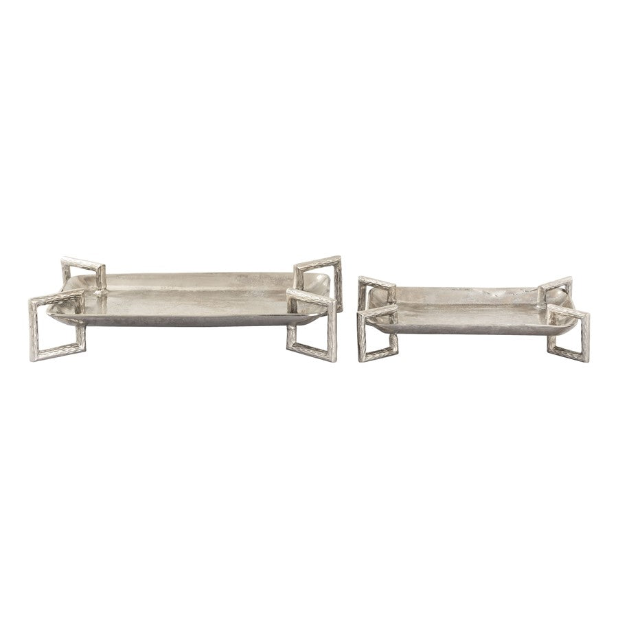 Atlas Lighting Juniper Tray, Set of 2, Polished Silver