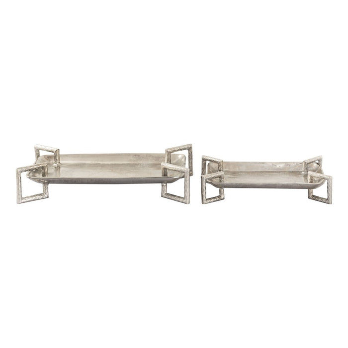 Atlas Lighting Juniper Tray, Set of 2, Polished Silver