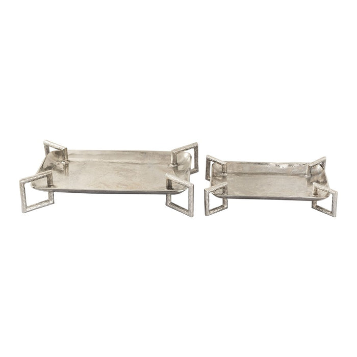 Atlas Lighting Juniper Tray, Set of 2, Polished Silver
