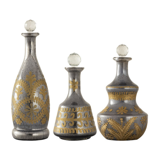 Atlas Lighting Kemal Bottle, Set of 3, Antique Silver
