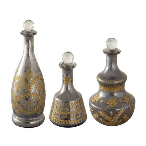 Atlas Lighting Kemal Bottle, Set of 3, Antique Silver