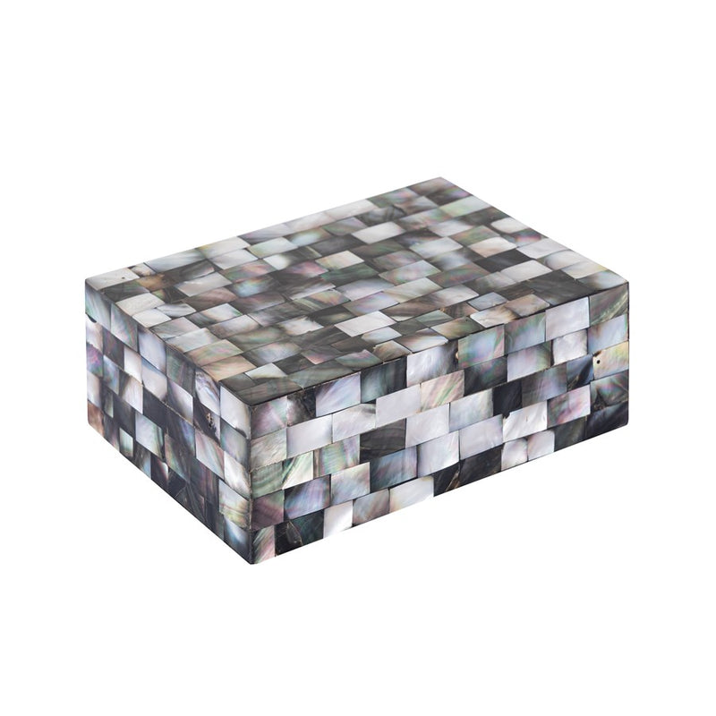 Atlas Lighting Keshi Box Set of 2 | Transitional Mother of Pearl and Wood Composite | Living Room & Entryway Decor | Model AC11412-01S