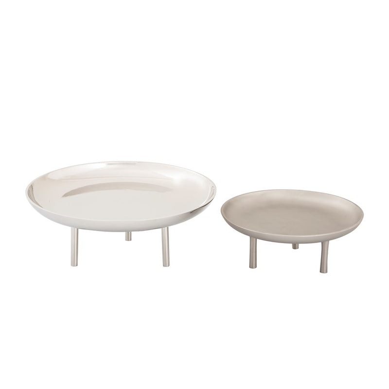 Atlas Lighting Kiser Small Plate | Brushed Nickel Metal Serving Platter | Dining Room & Kitchen Entertaining | 9.5 x 9.5 x 4 in | Model AC11420-03