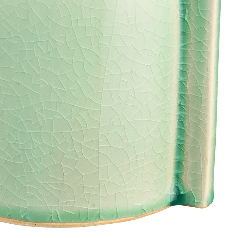 Atlas Lighting Leddy Large Vase | Light Green Crackled Earthenware | Living Room & Entryway Table Decor | 6 x 4.75 x 11.75 in | Model AC11426-02