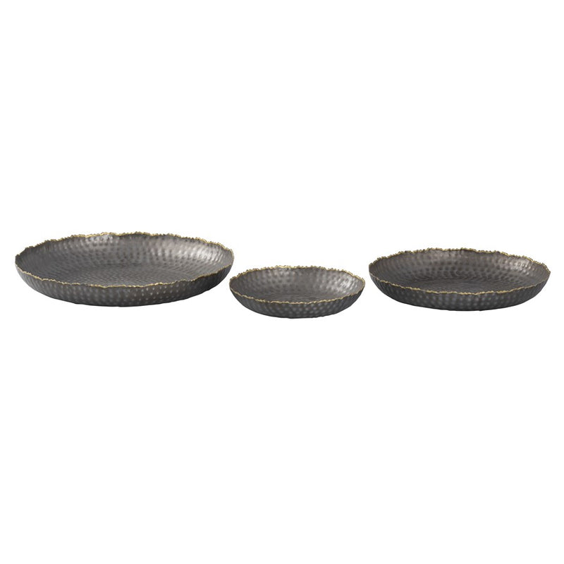 Atlas Lighting Leonard Tray Set of 3 | Bronze and Gold Metal Nesting Trays | Coffee Table & Vanity Organizer | 15 x 15 x 2 in | Model AC11432-01S