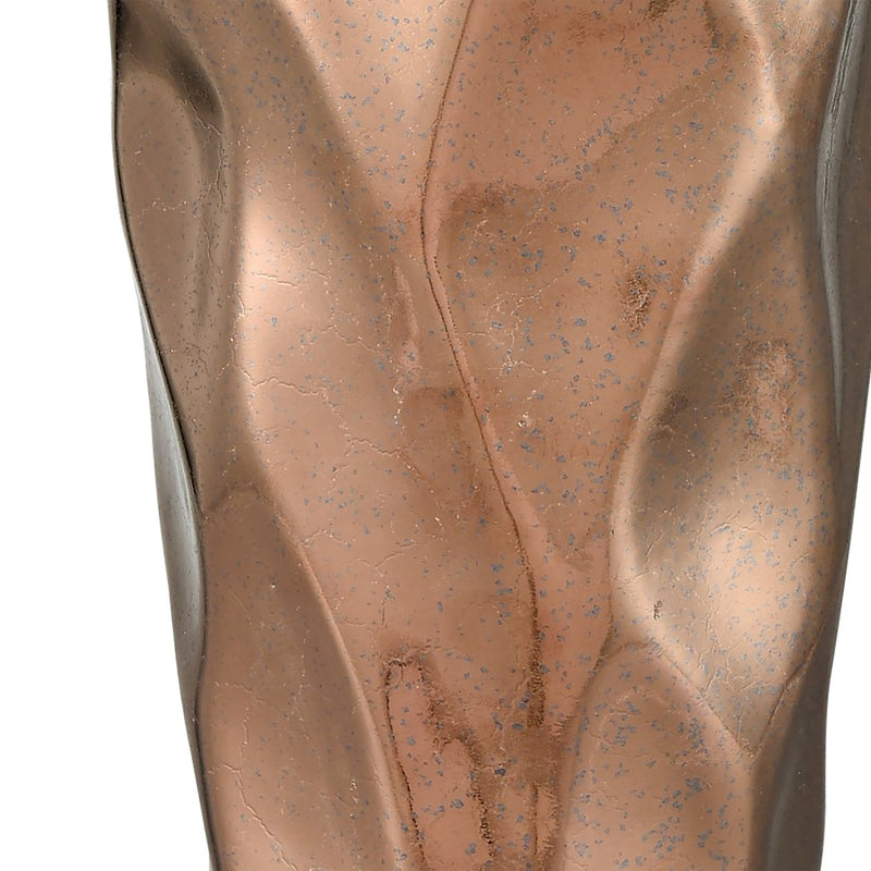 Atlas Lighting Lewis Large Vase | Polished Copper and Black Earthenware | Living Room & Entryway Decor | 6.25 x 6.25 x 13.75 in | Model AC11433-02