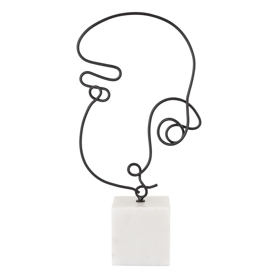 Atlas Lighting Line Drawing Sculpture, Matte Black - AC11439-01