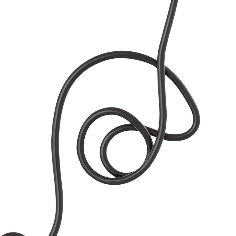 Atlas Lighting Line Drawing 12in Matte Black Metal Figurative Sculpture | Modern Contemporary on Marble Base | Shelf & Tabletop | Model AC11439-01